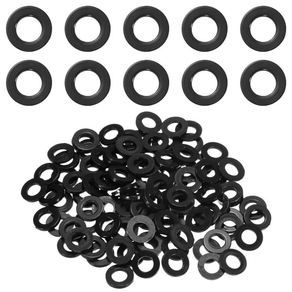 Uxcell 120-Pack M6 Nylon Flat Washers 6mm ID 12mm OD 1.5mm Thick Plain Washer Fastener Sealing Spacer Gasket Ring Black