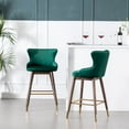 thumbnail image 3 of Roundhill Furniture Leland Fabric Upholstered Wingback Bar Stools, Set of 2, Green, 3 of 5