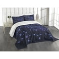 thumbnail image 3 of Ambesonne Constellation Quilted Bedspread Set 3 Pcs, Galaxy and Signs, King Size, Pale Blue Dark Blue, 3 of 5