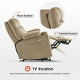 thumbnail image 3 of MCombo Small Triple Motor Power Lift Recliner with Adjustable Headrest for Elderly, Fabric, Beige, 3 of 9