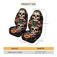 thumbnail image 2 of FOR U DESIGNS Sugar Skull Marigold Print 2 Pcs Car Seat Covers Anti-Slip Automotive Front Seat Cover Washable Car Seat Protector Vehicle Accessories Universal Fit for SUV Truck Sedan, 2 of 7