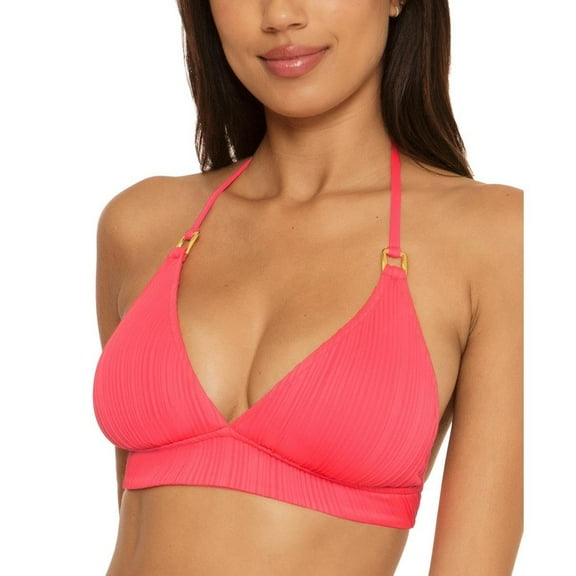 Becca by Rebecca Virtue Womens Ribbed Bikini Swim top
