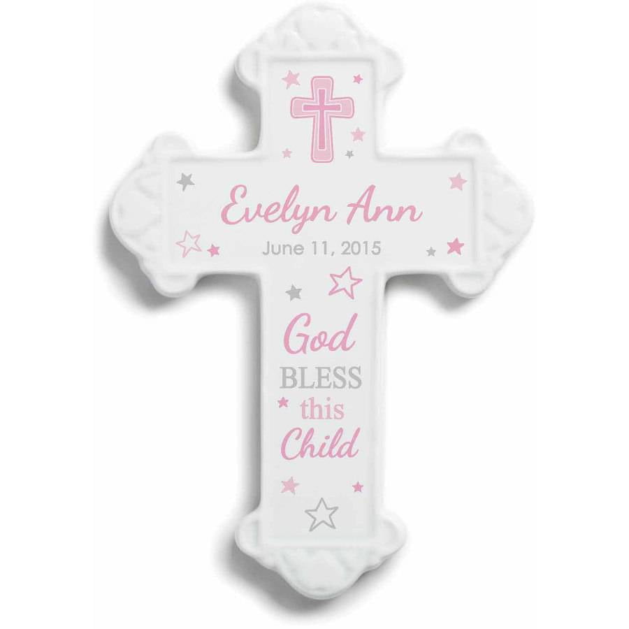 Personalized God Bless This Child Wall Cross For Girls