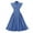 Blue, variant on IBTOM CASTLE Women Vintage V Neck Ruffle Swing Dress 50s 60s Button up Rockabilly Prom Cocktail Party Midi Evening Dress S Light Blue - Bowknot