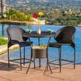 thumbnail image 1 of Sunset Multibrown Wicker Outdoor Bistro Bar Set With Ice Pail, 1 of 5