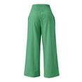 thumbnail image 6 of Women's Casual Pants High Waist Wide Leg Palazzo Pants For Women Smocked Elastic Waist Loose Comfy Casual Pajama Pants Pockets,Green Women's Casual Pants M, 6 of 6