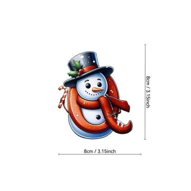 Adornos navideños colgantes de acrílico 2D con forma de muñeco de nieve y letras, para festivales navideños, para árbol de Navidad, para jardín y Halloween.