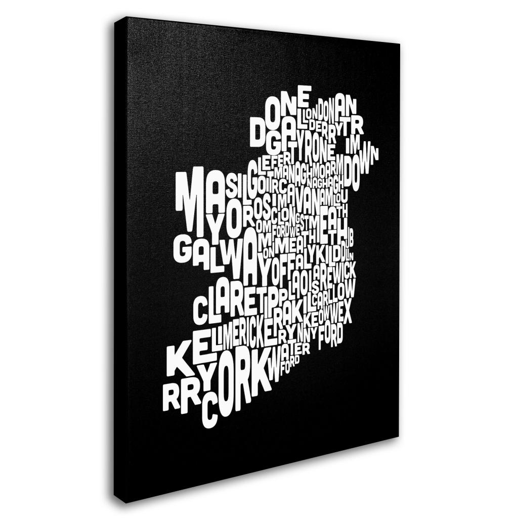 Trademark Art 'Ireland Text Map 5' Canvas Art by Michael Tompsett