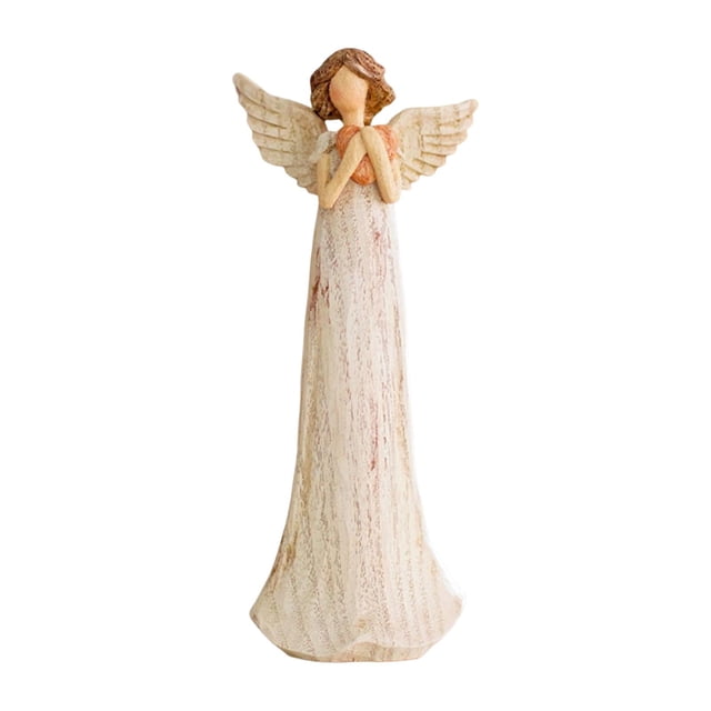 Figura de ángel niña estatua estilo nórdico resina escultura realista coleccionable para Estilo C