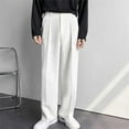 thumbnail image 3 of Asqwmvz Baggy Pants Men'S formal Suit with Slanted Pockets Straight Tube Loose Fitting Solid Color Comfortable Daily Fashion Casual Suit Pants Mens Casual Pants White, 3 of 5