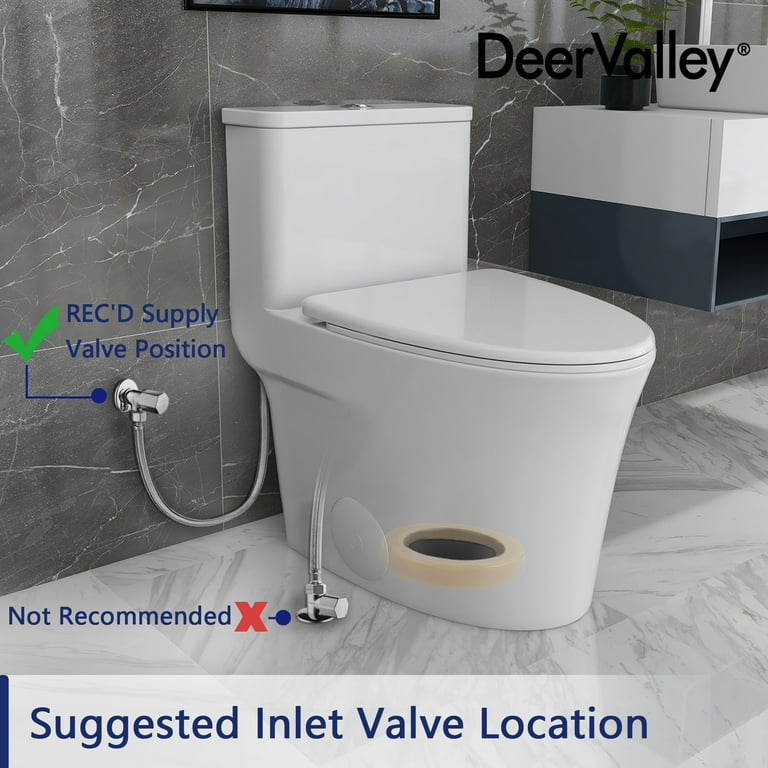 DeerValley DV-1F52807 One Piece Toilet Elongated 1.28 GPF Powerful  