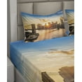 thumbnail image 2 of Ambesonne New York Fitted & Top Sheet Set with Shams, Cityscape of Brooklyn, Multicolor, 2 of 4