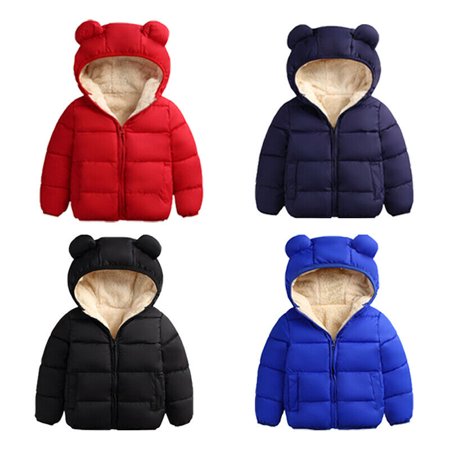 Hirigin Toddler Kid Baby Boy Girl Bear Hooded Coat Winter Thick Jacket Winter Outwear Black 3 6months Walmart Com