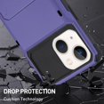 thumbnail image 2 of Wallet Case for iPhone 13 14 Case with 4-Card Credit Card Holder Slot Shockproof Cover Hybrid Heavy Duty Protection Armor Phone Case Compatible with iPhone 13 14 5G 2022 -Purple, 2 of 12