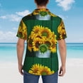 thumbnail image 4 of Pofeuu Sunflowers in Bucket Print Hawaiian Shirt for Men Sleeves Casual Button Down Summer Beach Dress Shirts T-Shirts,Small, 4 of 7