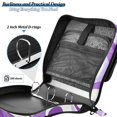 thumbnail image 5 of Haosy 3 Ring Zipper Binder with Shoulder Strap Waterproof Trapper Keeper 2 Inch D-Ring 500 Sheets Capacity, Purple White Flow, 5 of 8