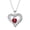 Red, variant on Mother's Day Gifts for Women, Sterling Silver I Love You Heart Shape Necklace with Birthstone, Jewelry Present for Wife Mother Daughter Girlfriend
