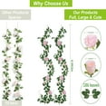 thumbnail image 3 of 3.Ft Artificial Pink Rose Garland, Fake Rose Vine Floral Garland, Pink Rose Flower Garland, Silk Hanging Rose Flower Vines for Wedding Party Garden Home Table Wall Decor, 3 of 5