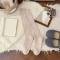 thumbnail image 5 of Daznico Women's Knit Knee High Socks Semi Opaque Stretch Soft Breathable Daily Dress Matching Mid Calf Stockings, 5 of 5