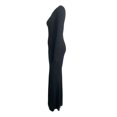 thumbnail image 4 of DHFJKG Dresses For Women Slim Fit Crewneck Long Sleeve Solid Color Maxi Dress Party Club Teacher Casual Office Soft Dresses, 4 of 9