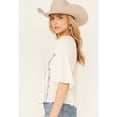 thumbnail image 2 of Shyanne Women's Embroidered Short Sleeve Crinkle Peplum Top - SWSP24W69-CRM   US, 2 of 4