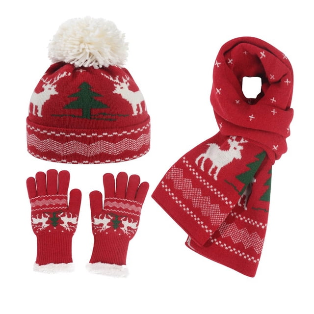 Women's Winter Knitted Hat with Ear Warm Wool Blend European Style Christmas Accessory for Cold Weather