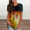 thumbnail image 2 of PATLOLLAV Tops for Women,Woman Fashion Casual Round-Neck Digital Print Short Sleeve T Shirts Tops Blouse, 2 of 6