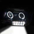 thumbnail image 4 of AKKON - For Jeep Grand Chrokee Black Bezel Dual Halo Ring DRL Daylight LED Projector Headlights Replacement Pair, 4 of 7