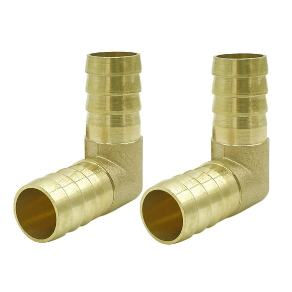 Metaland Brass 12 Hose Barb Elbow 90 Degree L Right Angle Barbed Fitting Water Fuel Air (Pack of 2)
