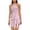 Pink, variant on Women's Ruched Asymmetric Halter Mini Dress - Textured Pleated Party Dress with Ruffle Detail for Night Outs, Festivals, and Fun Summer Celebrations