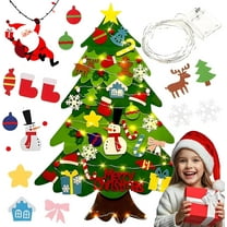 2025 New Felt Christmas Tree for Toddlers, Everized Felt Tree, Montessori Christmas Tree Felt with Lights, DIY Holiday Decoration (Style1)