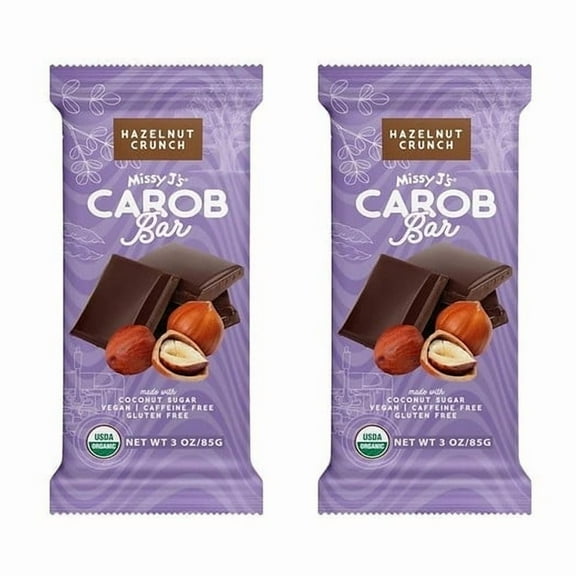 Missy J’s Organic Carob Hazelnut Candy Bar Healthy Snack Chocolate Substitute Low Calorie Snacks