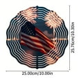 thumbnail image 5 of 3D Metal Hanging Wind Spinners - Artistic American Flag Design with Tropical Palm Trees for Yard & Garden Decor, 5 of 6