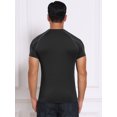 thumbnail image 3 of DARING DIVA Men's Workout Stretch Crew Neck Short Sleeve T-Shirt M Black, 3 of 7