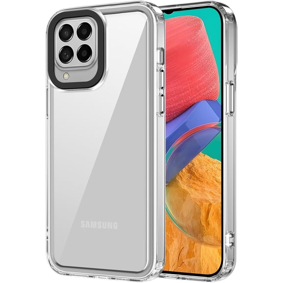 Case for Samsung Galaxy M53 5G Clear Crystal PC Hard Acrylic Back Cover for Samsung Galaxy M53 5G Transparent Case Military-Grade Protection Anti-Scratch Anti-Yellowing Case Clear