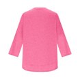 thumbnail image 4 of Minjewel Women's 3/4 Sleeve Summer Tops - Quick-Dry UV Protection Round Neck Tee, Solid Color Athletic Casual Top, Cute Sporty 2026 Summer Shirt.,Hot Pink L, 4 of 6