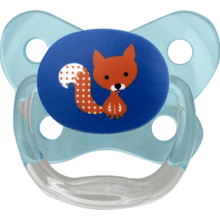 Dr. Brown's PreVent Contour Pacifier, Stage 2 (6-12m), Polka Dots Blue, 4-Pack