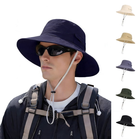 Wide Brim Bucket Hat for Unisex Outdoor Sun Fishing Breathable Cap