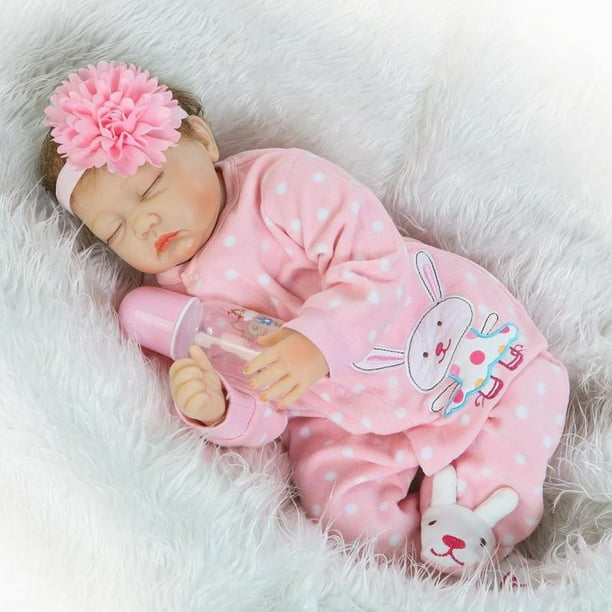 Hermosa muneca Reborn de 22 pulgadas muneca recien nacida de silicona suave con Baoblaze Muneca Reborn de silicona Walmart en linea