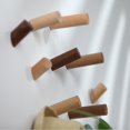 thumbnail image 4 of Gancho de pared de madera Ganchos para abrigos para decoración de bolsas de sombreros de tela de puerta delantera - 4 piezas (marrón nogal, 8 cm) TUNC Sencillez, 4 of 5
