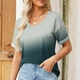 thumbnail image 2 of SWSTBBY Summer Tops for Women,Womens Tops,Ladies' 2025 Spring And Summer Casual Loose And Comfortable V-neck Short Sleeved T-shirt, 2 of 5