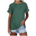 thumbnail image 2 of ALLLIST Womens Tops Clearance Under $5 Floral Short Sleeve Green Crew Neck Printed T-Shirts Loose Casual Summer Blouses, 2 of 7