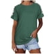 thumbnail image 1 of Tops Cortos para las Mujeres Imprimidos Cuello Redondo Suelto Manga Corta Superior, Tops Sueltos para las Mujeres, 1 of 7