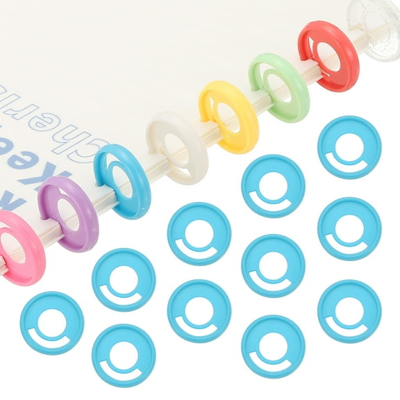 Uxcell 28mm 1.1" Plastic Round Book Binding Discs, Blue Pcs Discbound Expansion Discs Pen Insertable Plating Round Binder Rings, Blue