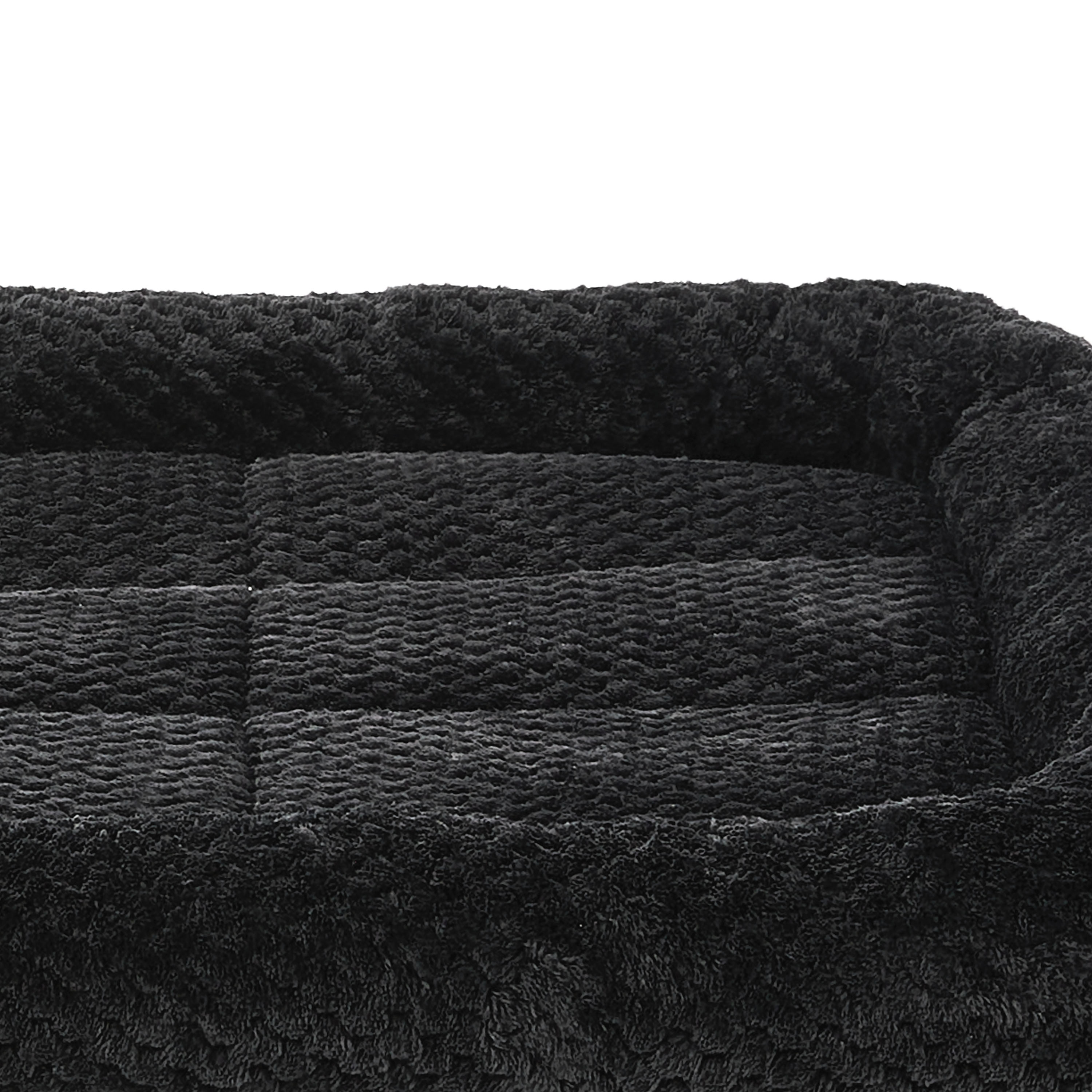 Vibrant Life Extra Large Cozy Luxe Crate Mat Pet Bed, Dark Gray, 42" x 34"