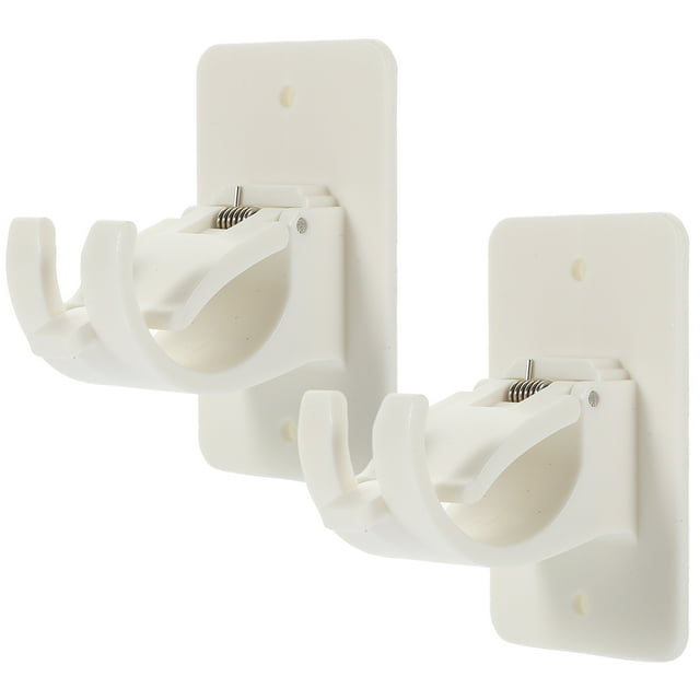 2 juegos de soportes para barra de cortina ganchos de soporte de barra de cortina autoadhesivos sin Clip de poste de perforación
