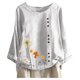 thumbnail image 1 of Gibobby Blusas Manga Larga Mujer Blusa con estampado informal con botones, camiseta suelta para mujer, blusa larga con cuello redondo y manga Floral para mujer（Blanco， L), 1 of 5