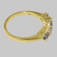 thumbnail image 3 of LBG British Made 9k Yellow Gold Natural Tanzanite & Opal Womens Promise Ring - 33 size options - Size 4.5, 3 of 6