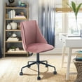 thumbnail image 2 of FurnitureR Siège Pivotant Cian Chaise de Travail Moderne en Velours Rose, 2 of 8
