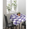 thumbnail image 4 of Purple White Checkered Suqare Tablecloth - 54 x 54 Inch, Modern Irregular Geometric Waterproof & StainResistant Tablecloth, Washable Oil-proof Table Cover for Dining/Party/Wedding/Camping/Buffet, 4 of 9